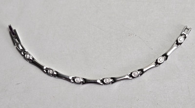Lunavit Magnetarmband Lady Shine Silber - Edelstahl Zirkonia Damen (F147 E1)