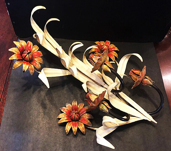 Vintage Montalto Italy Electric Wall Sconce, 3 light, Italian Tole