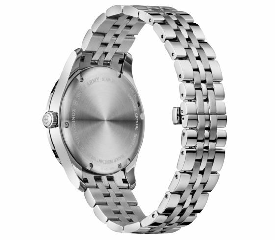 Pre-owned Victorinox Brand  Men's Alliance Swiss Army Silver Tone Band Watch 241801