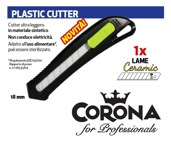 KING PLASTIC CUTTER CON LAMA IN CERAMICA PER USO ALIMENTARE ED ELETTRICISTI