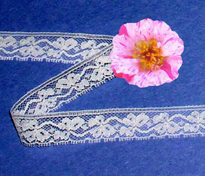 Lace Trim White Flora 14 Yards x 5/8'' Picot I33AV CLOSEOUT