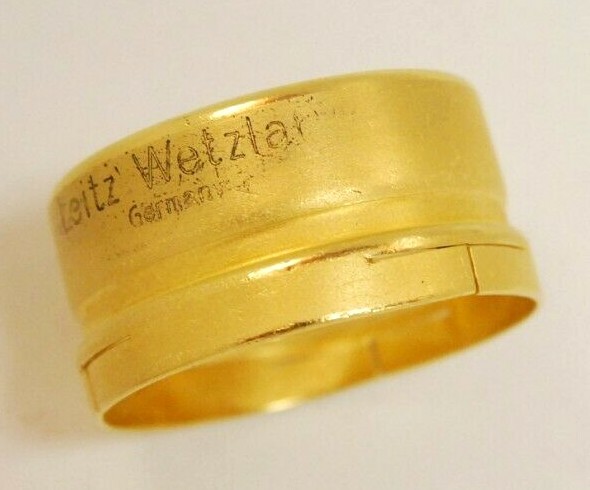Leica Ernst Leitz Wetzlar, FISON Lens Hood Gold plated for 5 cm Elmar Push On