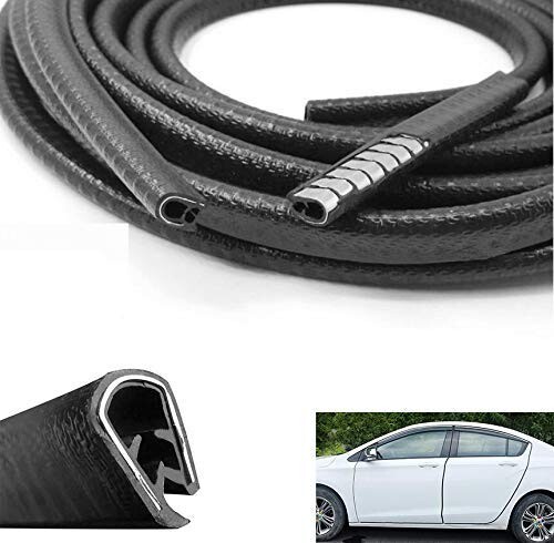 16FT Car Door Edge Guard Moulding Trim Rubber Edge Strip Seal Protector Black