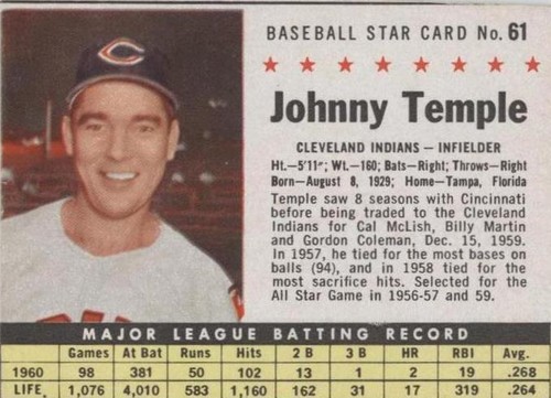 1961 Post - Johnny Temple #61