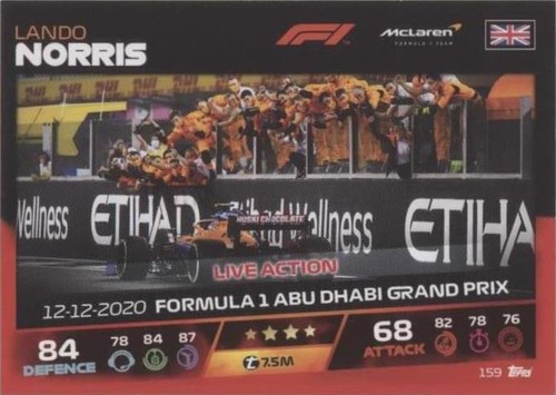 2021 Topps F1 Turbo Attax - Lando Norris #159