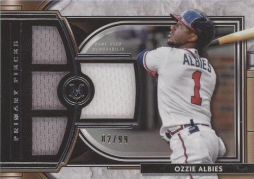 TOPPS MLBカード MUSEUM COLLECTION OZZIE ALBIES BRAVES 19/25 #MMR-OA 送料無料 中古 IT2 2021 Topps Museum Collection Primary Pieces Quad Relic Ozzie