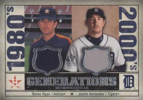 2008 SP Legendary Cuts - Justin Verlander Nolan Ryan #GEN-RV