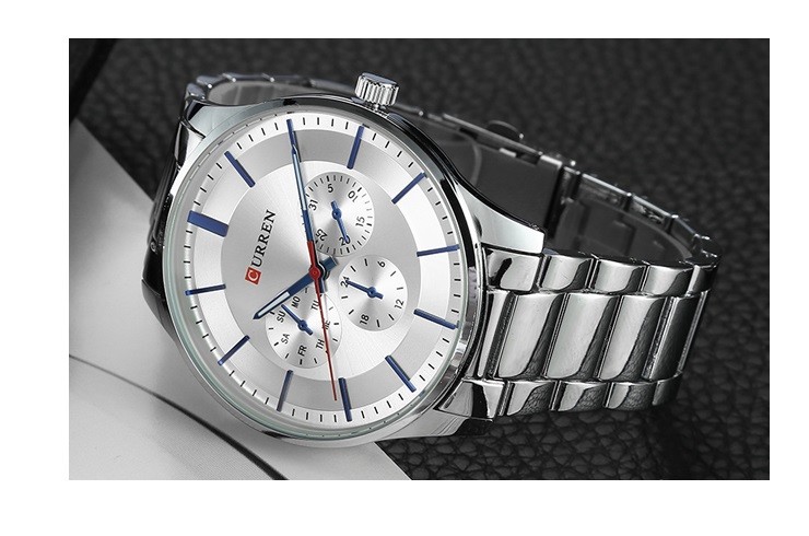 Orologio Da Polso Curren 8282 Uomo Analogico Quarzo Lusso Silver Q. Silver lac