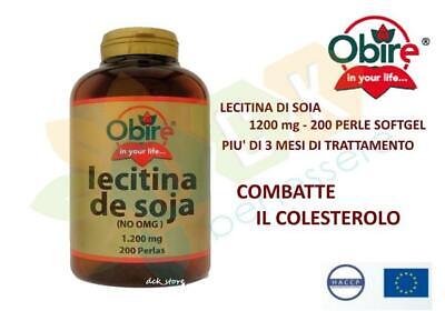 OBIRE® Colesterolo Lecitina Di Soia 200 Perle Omega 3 Salute Cuore Fegato