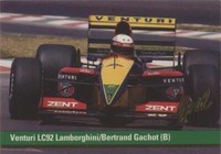 1992 Grid Motorcard Formula 1 - Bertrand Gachot #29