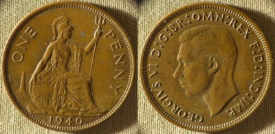 【中古】 Britain　and　British Great Britain : 1940 1 Penny XF W/Tone Spot #845 IR9189 | eBay