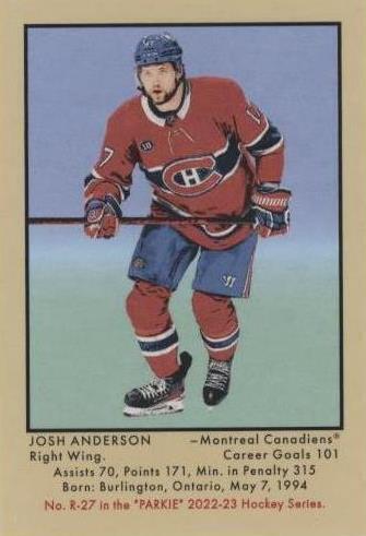 2022-23 Upper Deck Parkhurst Champions - Josh Anderson #R-27