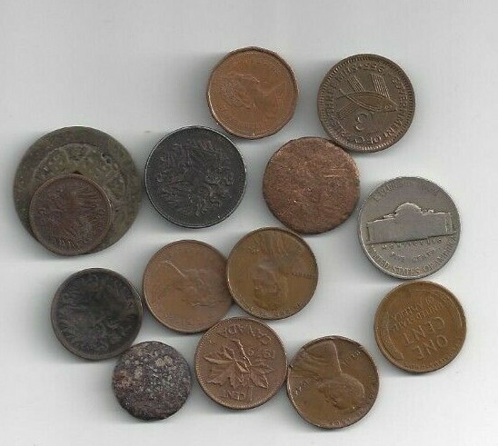 Junk Box Lot of Coins. Tokens and and Jewelry, Silver Quarter