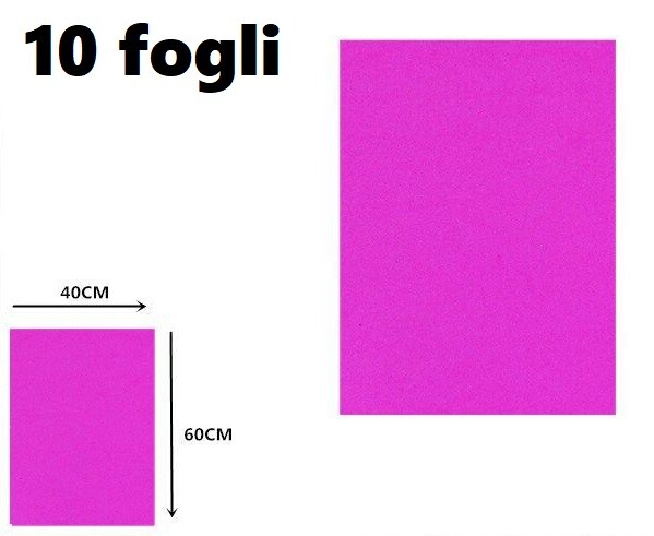 10 Fogli Gomma Liscia Eva 40x60cm Fogli Colore Fucsia Scuola Decoupage dfh