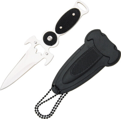 China Made Bat Neck Knife  210302 6'' overall. 2 1/4'' double edge blade. One