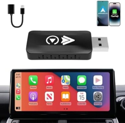 2 in 1 Wireless CarPlay & Android Auto Adapter - Converts Wired CarPlay/Android