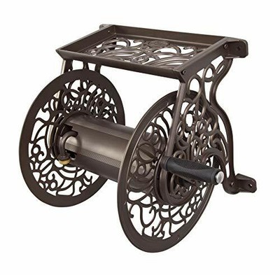Liberty GARDEN 704 Decorative Cast Aluminum Wall Mount Garden Hose Reel Holds...
