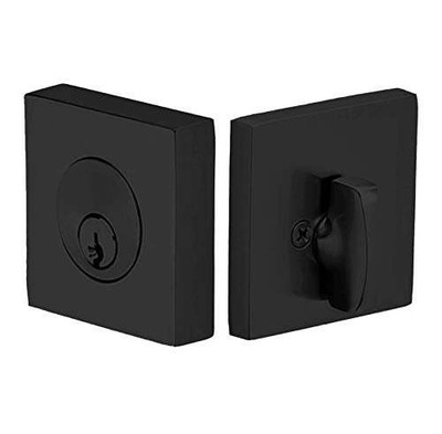 Emtek 8469US19 Deadbolt, Single Cylinder, Square, Flat Black (US19) 8469