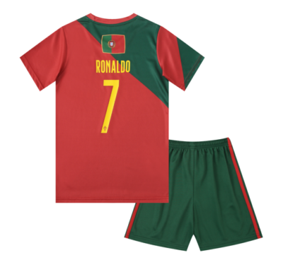 Portugal Ronaldo Football Soccer Sports Youth Boys Kid Shirt Jersey Shorts Set