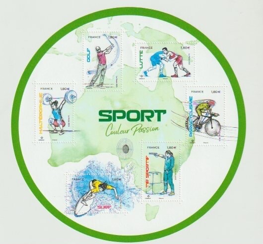 Feuillet France NÂ° 5688 Sport Couleur Passion