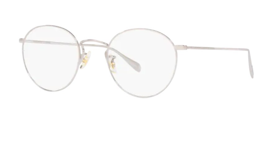 Pre-owned Oliver Peoples 0ov1186 Coleridge 5036 50mm Silver Men's Eyeglasses In Clear