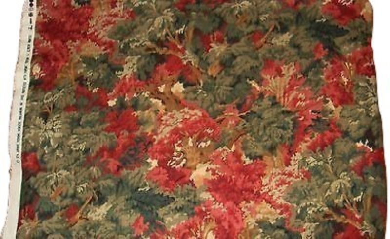 5.77 Yd 5th Avenue Designs Red Green Trees Foliage Tapestry Printed Robert Allen