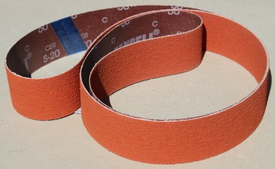 2quot x 72quot Assorted Orange Ceramic Sanding Belts 40141 ea 365080120 grit 4 Pcs