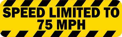 StickerTalk Speed Limited to 75 MPH Vinyl Sticker, 10 inches x 3 inches