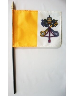 Vatican City (Papal) 4'' x 6'' Mounted Flags