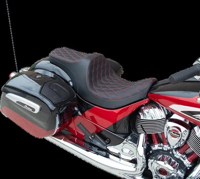 DS Red Diamond Stitch Forward 2 Up Predator Seat for Chieftain Limited 17-21