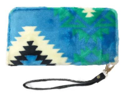 southwest design single zipper wallet