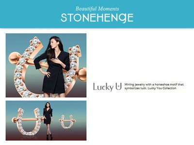 Pre-owned Stonehenge 14k Lucky U Earrings P1405 Female Jewelry Jun Jihyun And Han Sohee In White/colorless