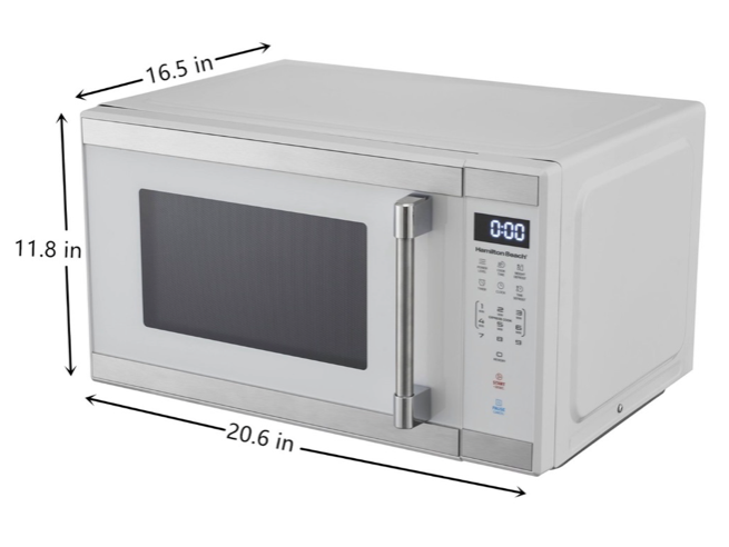 New 1.1 Cu. ft. 1000 Watt Mid Size Microwave Oven White LED Display Carousel