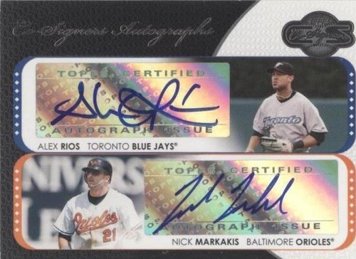 2008 Topps Co-Signers - Alex Rios Nick Markakis #CS-RM