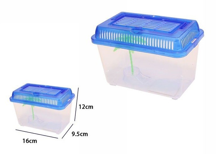 Contenitore Vaschetta Acquario Per Pesci Tartarughe Rettili 16x9.5x12cm dfh