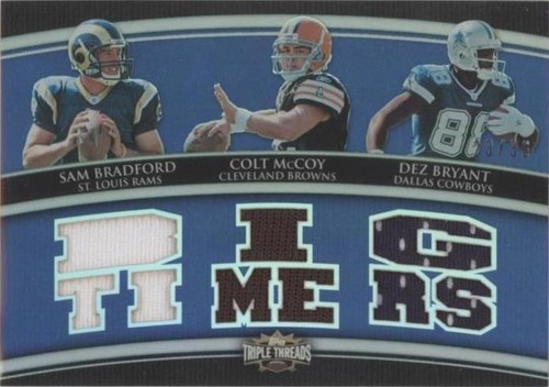2010 Topps Triple Threads Colt McCoy Dez Bryant Sam Bradford #TTRC-46