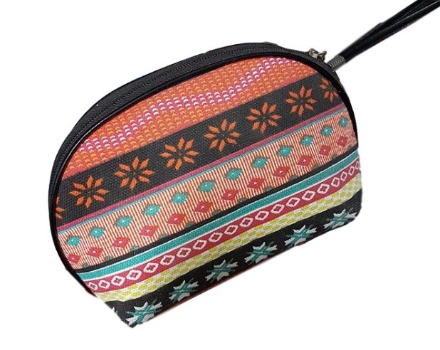 Borsetta Borsa Pochette Cerniera Indian Style Tessuto Donna Trucchi Document dfh