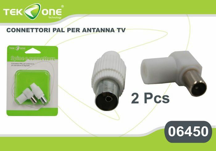 TeKone 06450 2 Connettori Pal M/I F/L Per Antenna Tv hsb