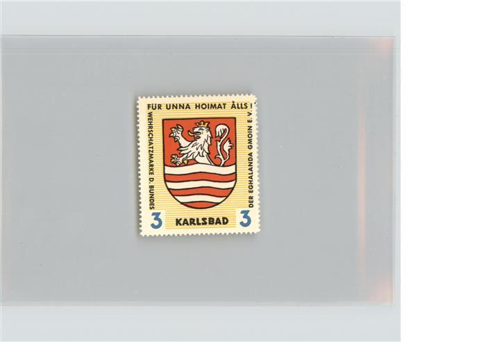 11504496 Karlsbad Eger Wehrschatzmarke Des Bundes Eghalanda Gmoin E.V. Wappen