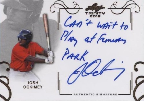 2016 Leaf Trinity - Josh Ockimey #A-JO1