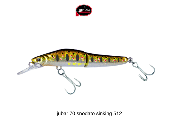 JUBAR 70 MOLIX SINKING SNODATO  COLORE  512 MX BROWN TROUT 7 GR  5.5 CM   SPIN