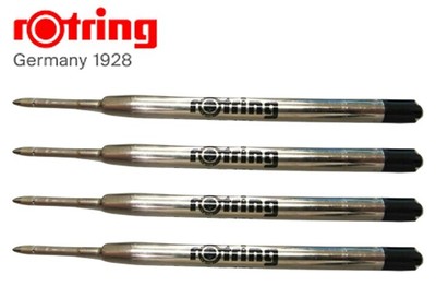 Rotring 600 Ballpoint Pen Black Medium Point Refills Fits  Lot Of 4 Refills