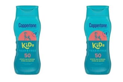Coppertone Kids Sunscreen Lotion SPF 50 Water Resistant 8 Fl Oz (2 pack)