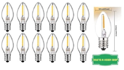 Lot of 12 LED Night Light Bulbs C7 Replacement Bulbs 0.7 watt 120v
