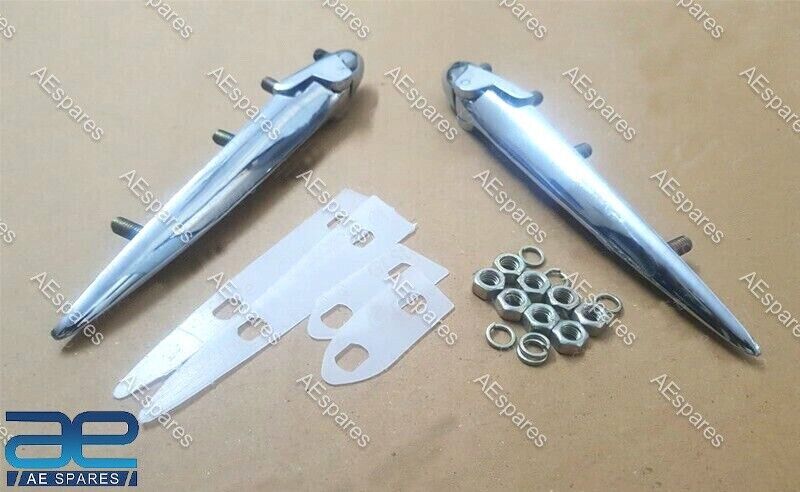 OEM Quality Bonnet Hood Hinges Set Chrome Plated Pair 9" 2 X For vintage Car 