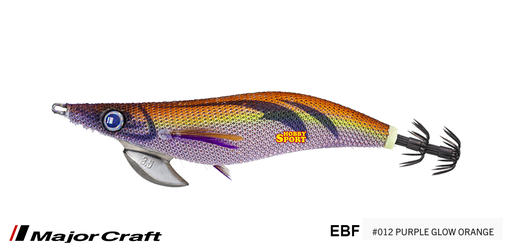 TOTANARA MAJOR CRAFT EBF 3 EGIZO BAIT FEATHER COL 012 PURPLE GLOW ORANGE SEPPIA
