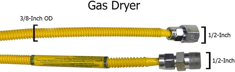 10-1215 Flexible Coated Gas Appliance Supply Line, 72-Inch, 3/8-Inch OD Connecto