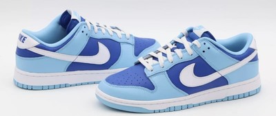 DM0121-400 Nike Dunk Low Retro Qs Argon Blue White Sax Royal Navy Aqua (Men's) 9