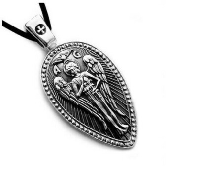 New ARCHANGEL ST. GABRIEL SAINT MEDAL PROTECTION SILVER PENDANT NECKLACE