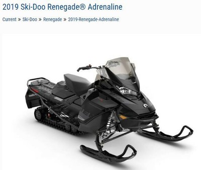 2019 Ski Doo Renegade Adrenaline 600R E-TEC Black